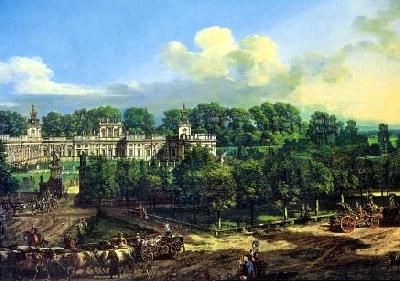 Bernardo Bellotto Wilanow Palace seen from the entrance. France oil painting art